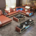 Nuevo sofá de sala de estar seccional LED moderno y popular